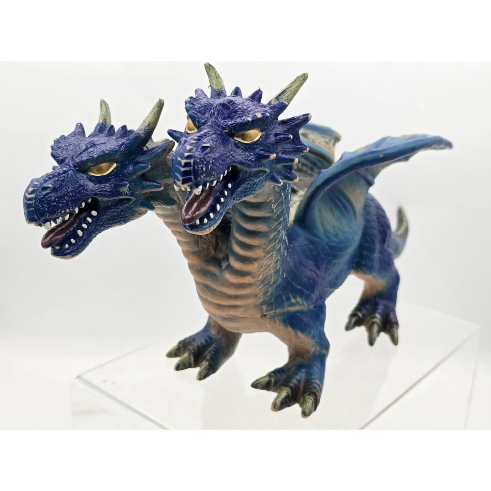Two Headed Blue Dragon Figure Toy Maidenhead 2015 Toys R Us Double Headed